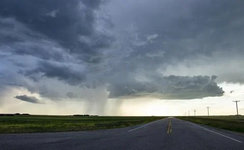 Prairie Storm Clouds Canada Stock Photos