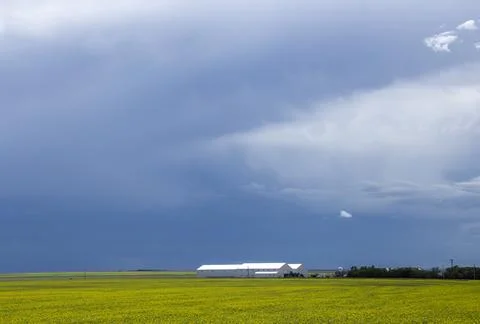 Prairie Storm Clouds Canada Stock Photos