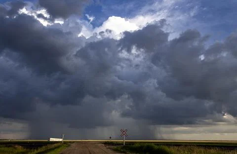 Prairie Storm Clouds Canada Stock Photos