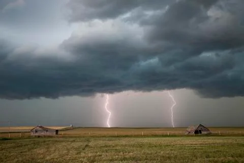 Prairie Storm Clouds Stock Photos
