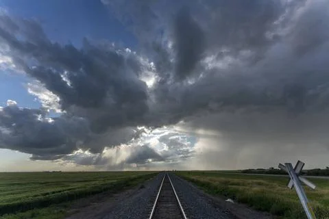  Prairie Storm Clouds Summer Storms in the Canadian Prairies Dramatic Scen... Stock Photos