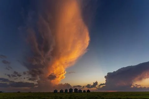  Prairie Storm Clouds Summer Storms in the Canadian Prairies Dramatic Scen... Stock Photos