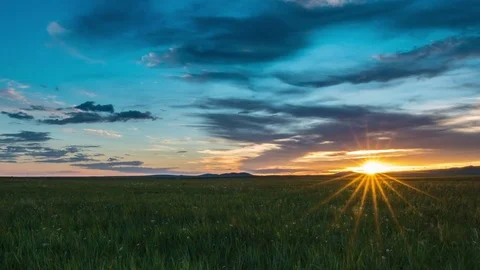Prairie sunset Stock Footage 84136221