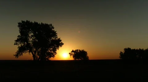 Prairie View Golden Sunrise Time Lapse Stock Footage