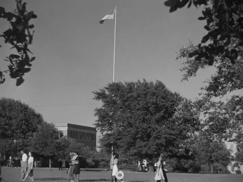 Prairie View, TX - 1940s: Students on Prairie View College campus Video stock 229754593