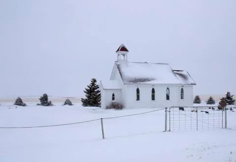 Prairie Winter Scene Stock Photos
