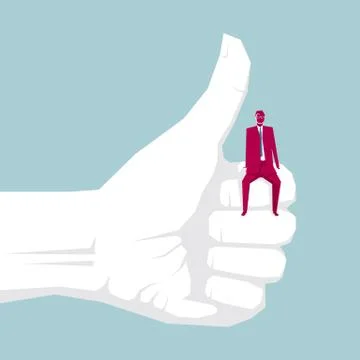 Praise the gesture. Isolated on blue background. Stock Illustration