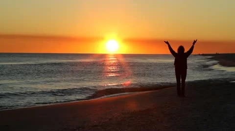 Praise At Sunset Stock Footage 21275295