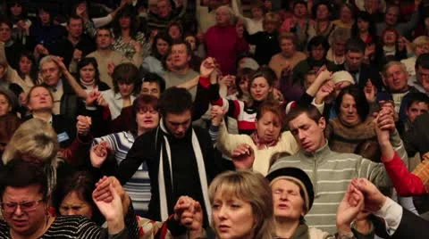 Praises crowd Stock Footage 9848696