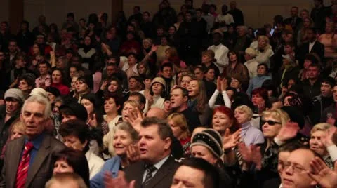 Praises crowd Stock Footage 9848926