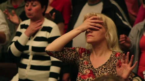 Praises crowd Stock Footage 11270768