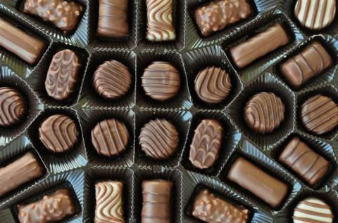 Praline chocolates Stock Photos