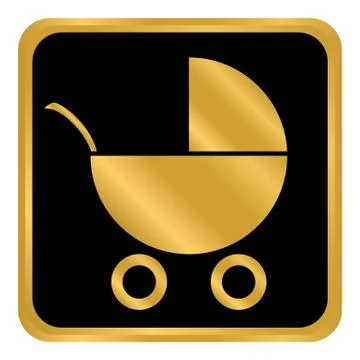 Pram button on white. Stock Illustration