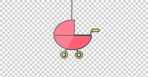 Pram hanging on alpha channel Stock Illustration
