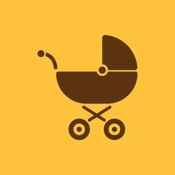 Pram icon. Baby buggy vector design. Baby carriage symbol. web. graphic. JPG. AI Stock Illustration