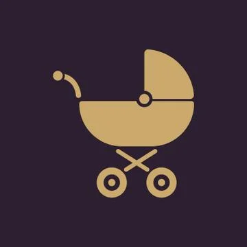 Pram icon. Baby buggy vector design. Baby carriage symbol. web. graphic. JPG. AI Stock Illustration
