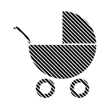 Pram sign on white. Stock Illustration