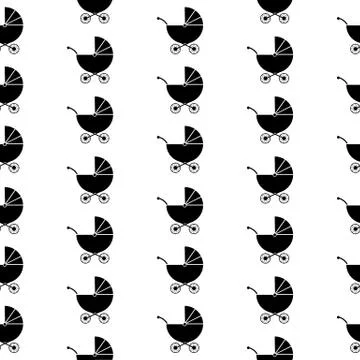 Pram symbol seamless pattern Illustrazione stock