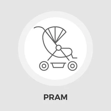 Pram vector flat icon Stock Illustration