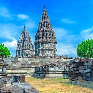Prambanan hindu temple, java Stock Photos