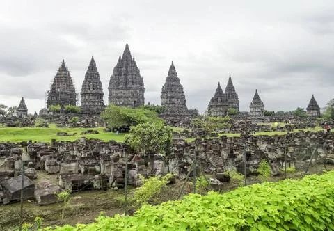 Prambanan in Java Hindu temple named Candi Prambanan located in Java, a is... Stock Photos