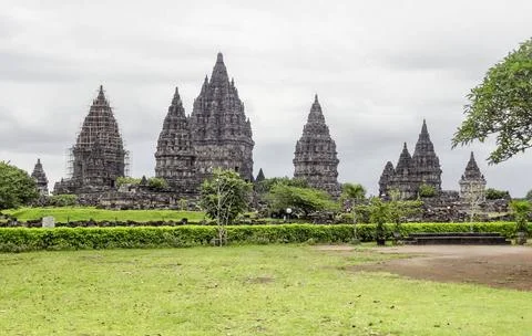 Prambanan in Java Hindu temple named Candi Prambanan located in Java, a is... Fotos de archivo