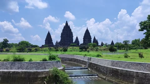 Prambanan temple in bright day light. Stock Footage 341343147