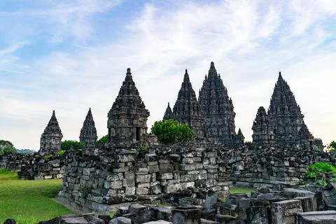 Prambanan temple complex displaying ancient hindu architecture in indonesia Foto stock