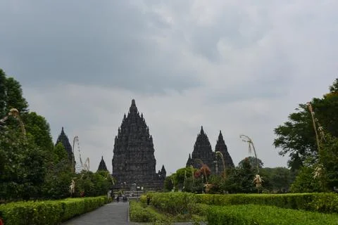 Prambanan Temple Complex Front View Yogyakarta Indonesia February 21 2026 Stock Photos