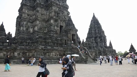 Prambanan Temple Compounds, Java, Indonesia Stock Footage 127372412
