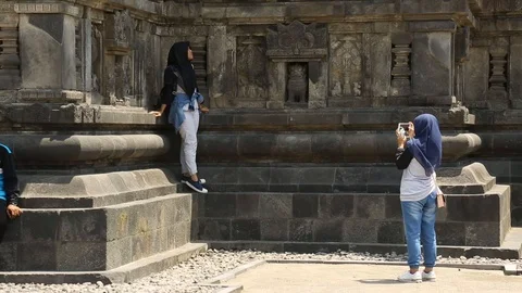 Prambanan Temple Compounds, Java, Indonesia Stock Footage 127372415