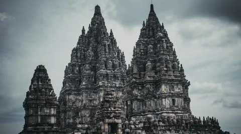 Prambanan Temple with dramatic scene Foto stock