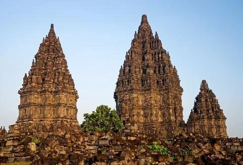 Prambanan temple near yogyakarta in java indonesia Stock Photos