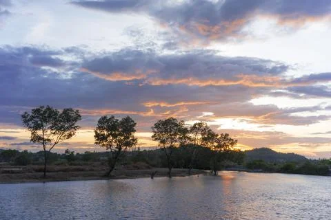 Pranburi River in the evening Stock Photos