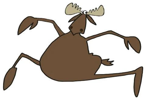 Prancing bull moose Stock Illustration