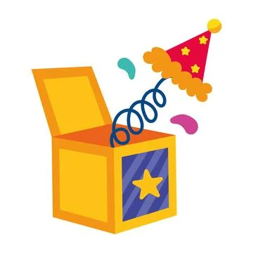 Prank box fools day funny Stock Illustration