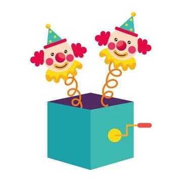 Prank box fools day happiness Stock Illustration