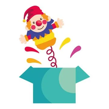 Prank box fools day jester Stock Illustration