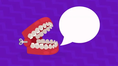 Prank denture toy comic animation Stock Footage 232196888