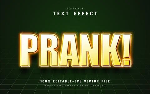 Prank, neon text effect editable Stock Illustration
