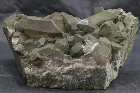 Prase quartz sample on dark background Stock Photos