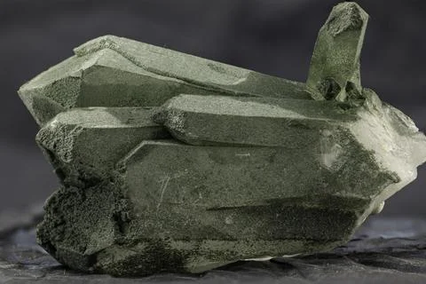 Prase quartz sample on dark background Stock Photos