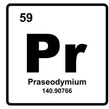 Praseodymium element icon Stock Illustration