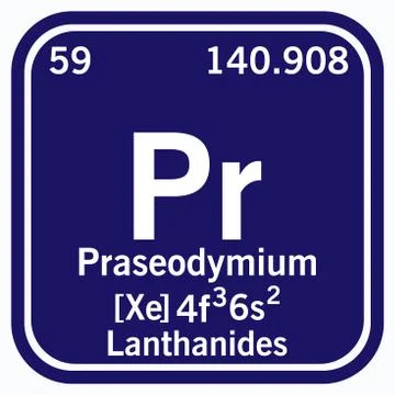 Praseodymium Periodic Table of the Elements Vector illustration eps 10 스톡 일러스트