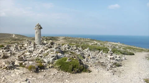 Prasonisi Beach connecting two seas. Greece. Stock Footage 32326588