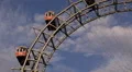 Prater Park Fun Fair Giant Old Ferris Wheel Vienna Austria Blue Sky Sunny Day HD Footage