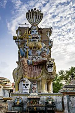 Prathyangira Devi Temple located Moratandi village, Puducherry, India. Stock Photos