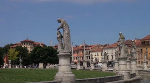 Prato della Valle, elliptical square in Padua Stock Footage 67646263