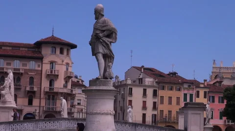 Prato della Valle, elliptical square in Padua Stock Footage 67646579