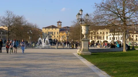 Prato della Valle in Padua Stock Footage 87596584